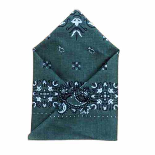 Wilsons - Handkerchief Green with Black and White Paisley