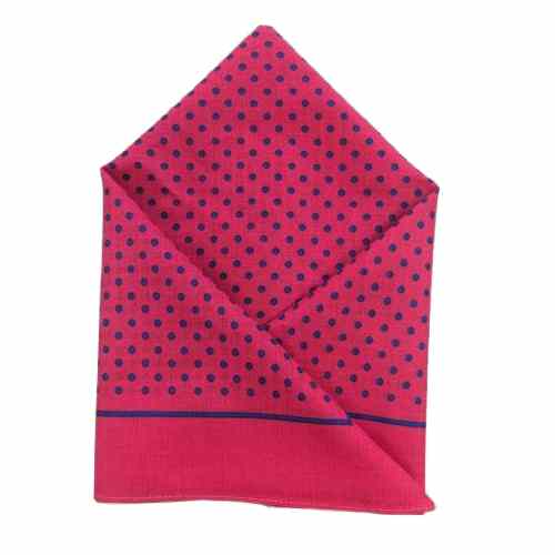 Wilsons of Sharrow - Handkerchief Red Small Navy Polka Dot