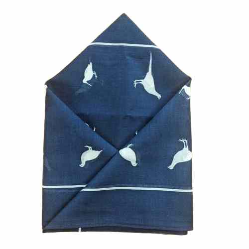 Wilsons - Handkerchief Navy Blue White Game Birds