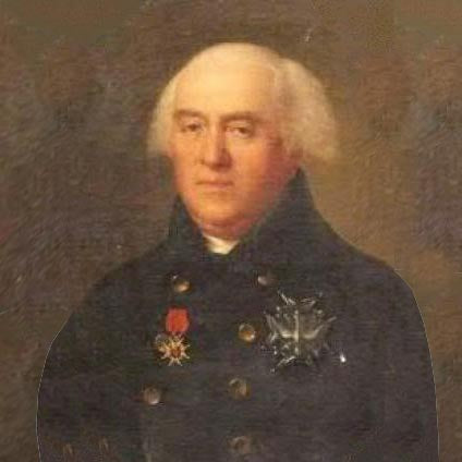 Portrait of Jean-Laurent de Durfort-Civrac in a dark coat with orders and medals.