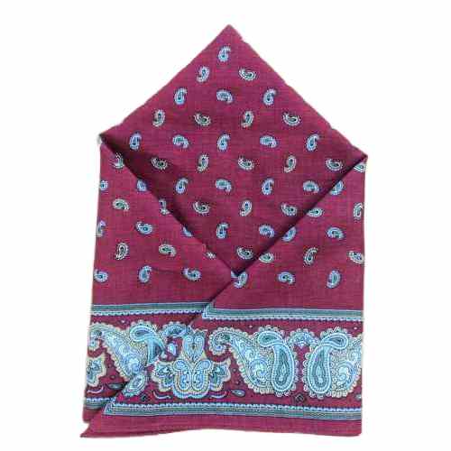 Wilsons of Sharrow - Handkerchief Burgundy Paisley